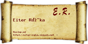 Eiter Réka névjegykártya